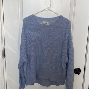 h&m periwinkle “grandma” crew sweater